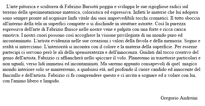 critica di gregorio andreini per fabrizio barsotti